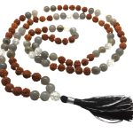 Rudraksha Mala with Labradorite Pendant